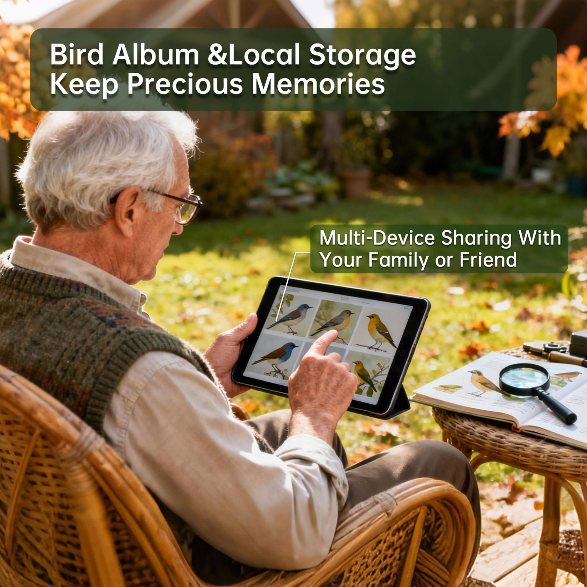 Smart Bird Feeder with Camera | 2K HD, 2800+ Bird AI Identification, Solar-Powered, Night Vision, Gift for Bird Enthusiasts