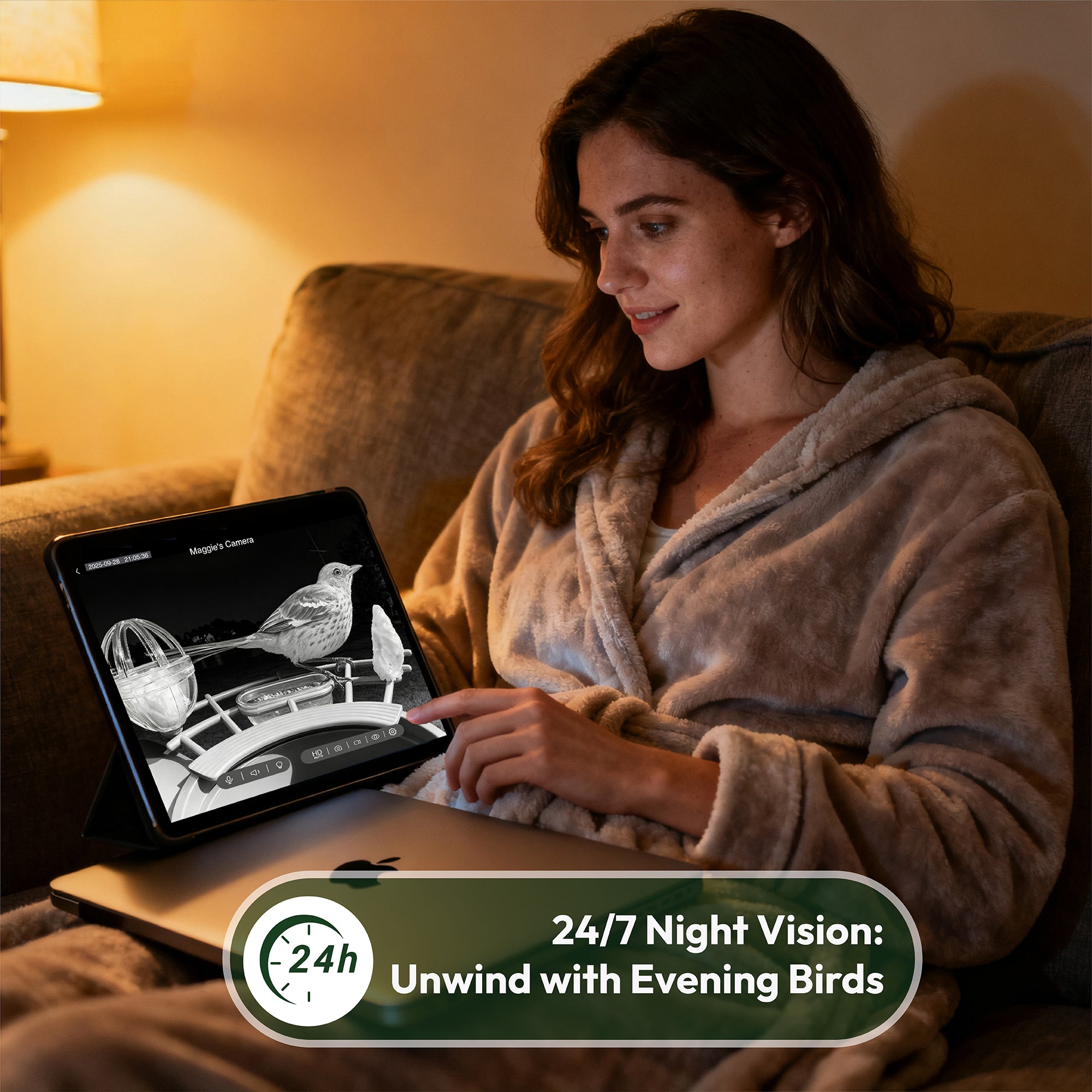 Smart Bird Feeder with Camera | 2K HD, 2800+ Bird AI Identification, Solar-Powered, Night Vision, Gift for Bird Enthusiasts