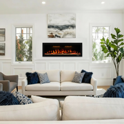 42 inch Electric Fireplace, Available For Recessed And Wall Mounting, Supports App/Remote/Voice Control (Alexa/Google Home) - Vanub