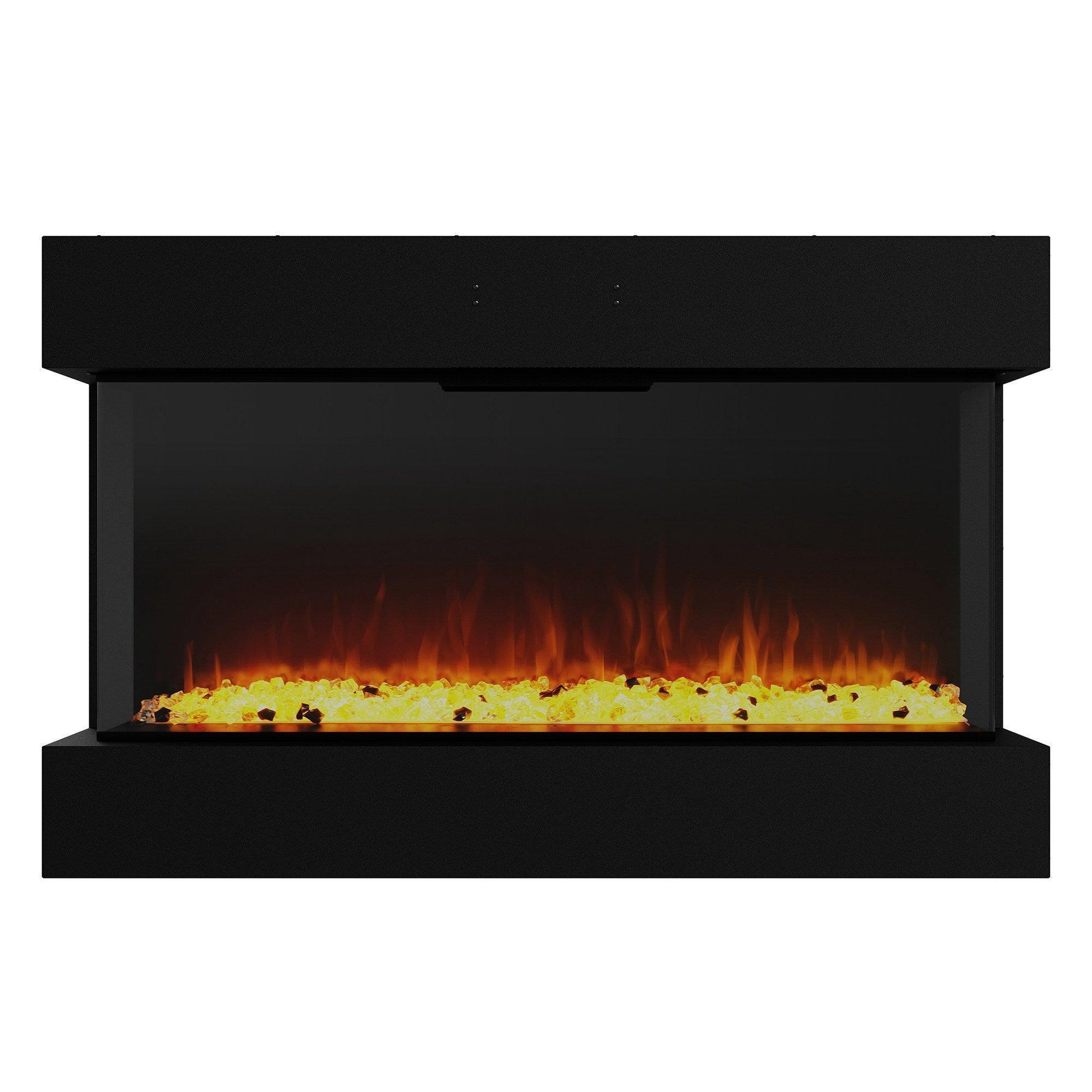 Black Recessed or Wall-Mount Electric 3-Color Flame with LED Light Fireplace - Vanub