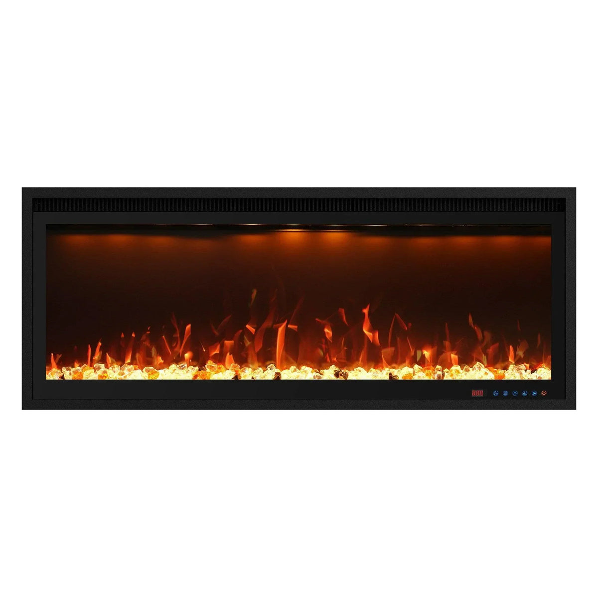 Fireplace Timer Black Wall-Mount Electric Fireplace Timer 3-Color Flame with LED Light ...