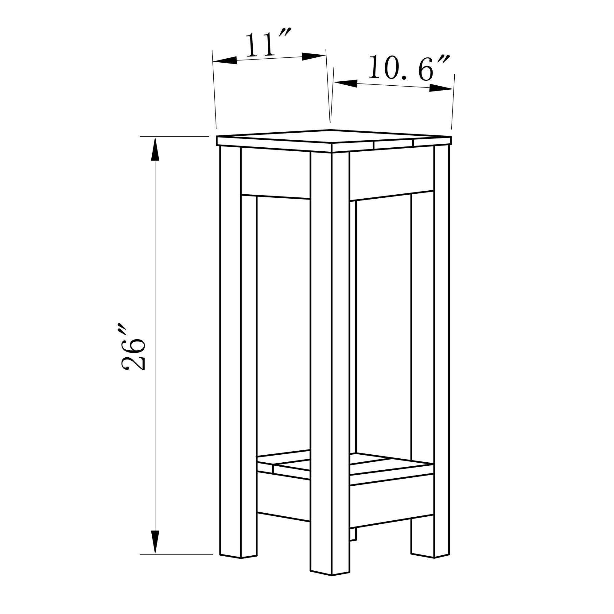 Blue Rectangle Wood Side Table, Modern Compact Accent