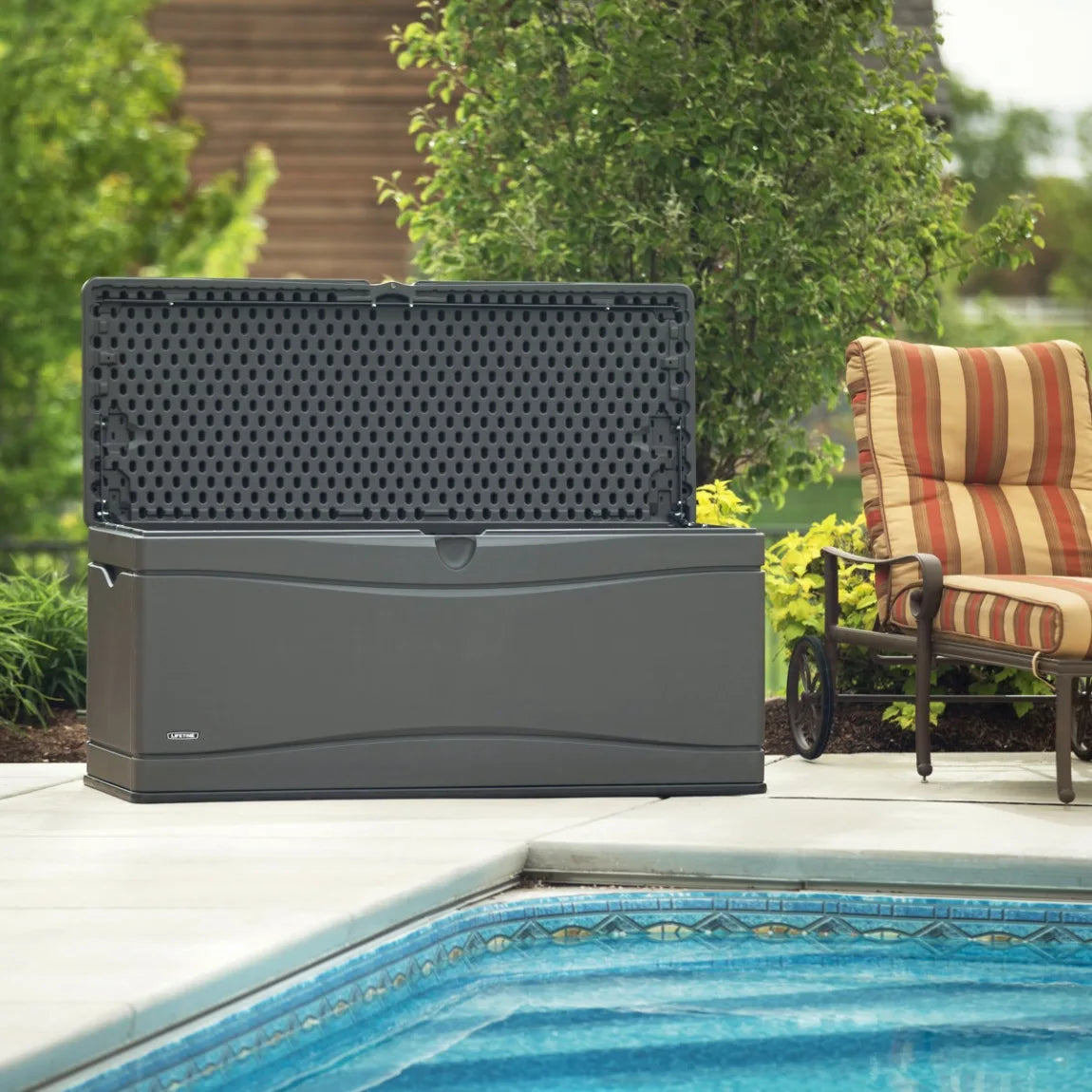 Lifetime 60'' W 130 Gallons Water Resistant Polyethylene Plastic Lockable Deck Box