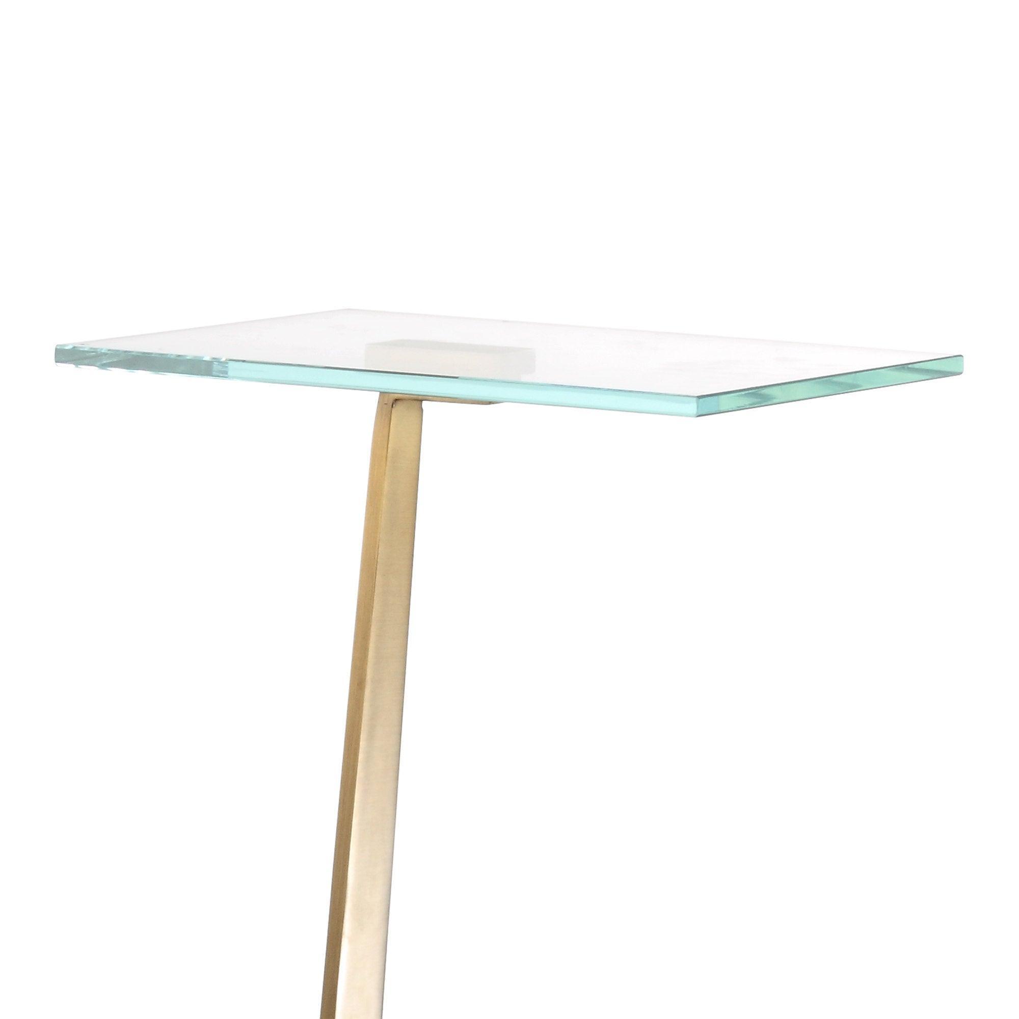 Golden Square Side Table, Marble Base, Modern Luxe Accent