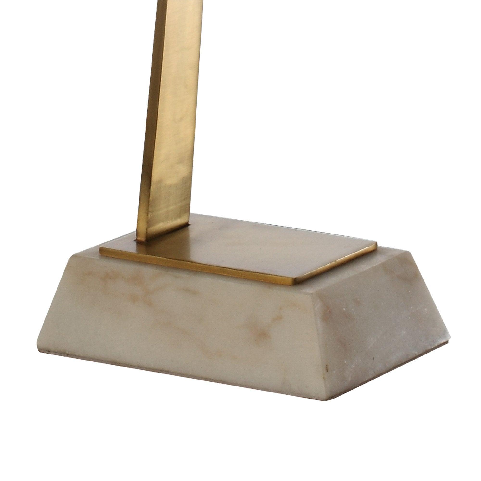Golden Square Side Table, Marble Base, Modern Luxe Accent