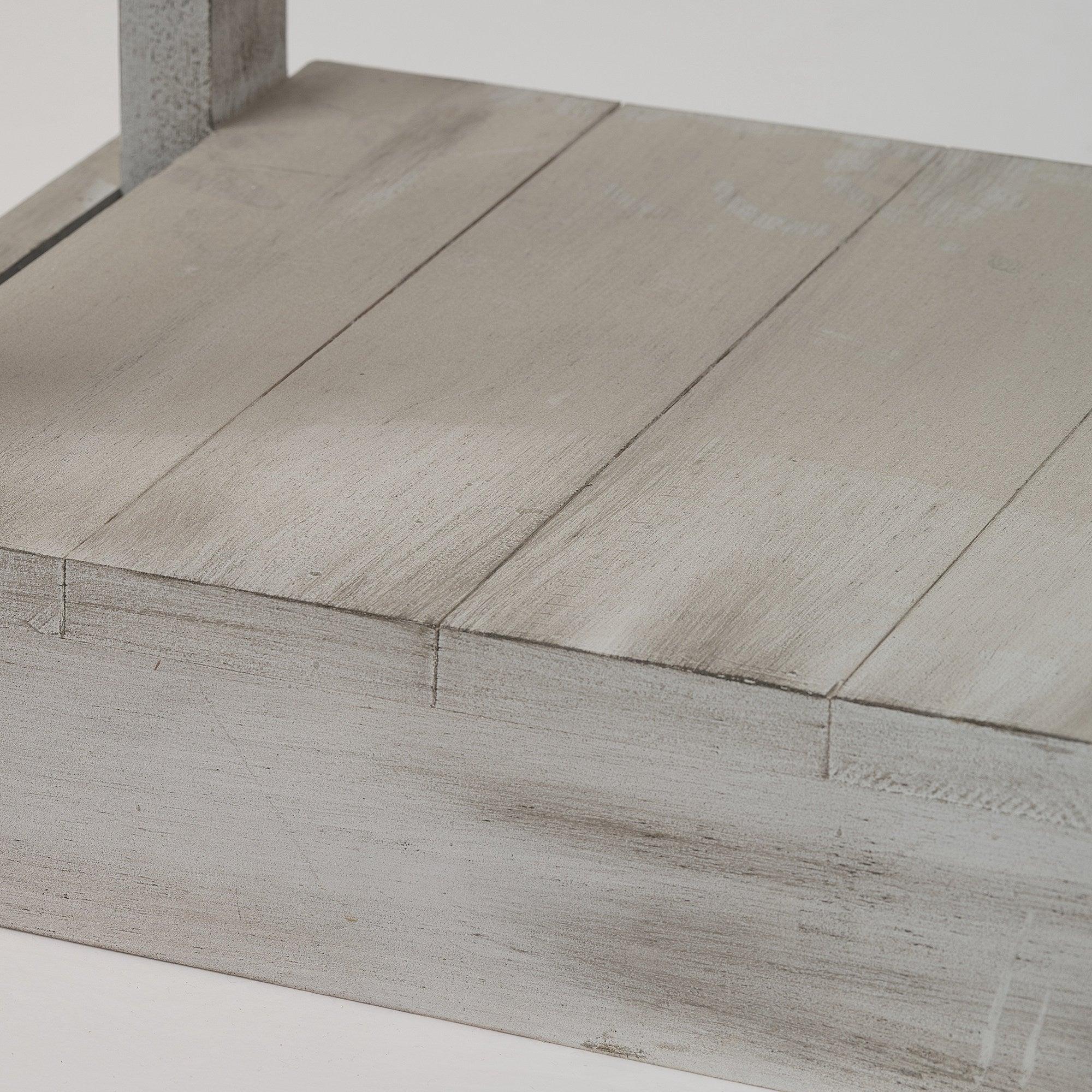 Rustic Wood Square Side Table, Built-In Shelf, Sturdy Accent Storage