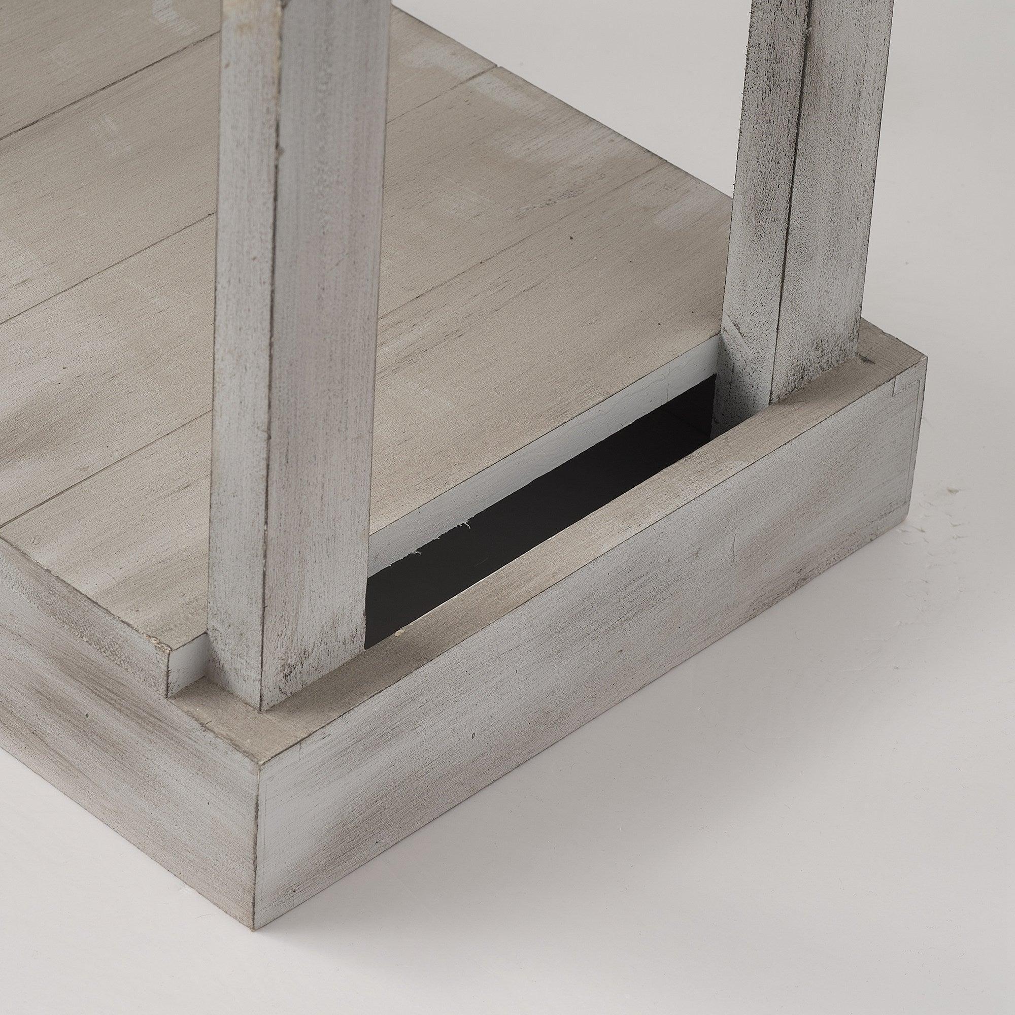 Rustic Wood Square Side Table, Built-In Shelf, Sturdy Accent Storage