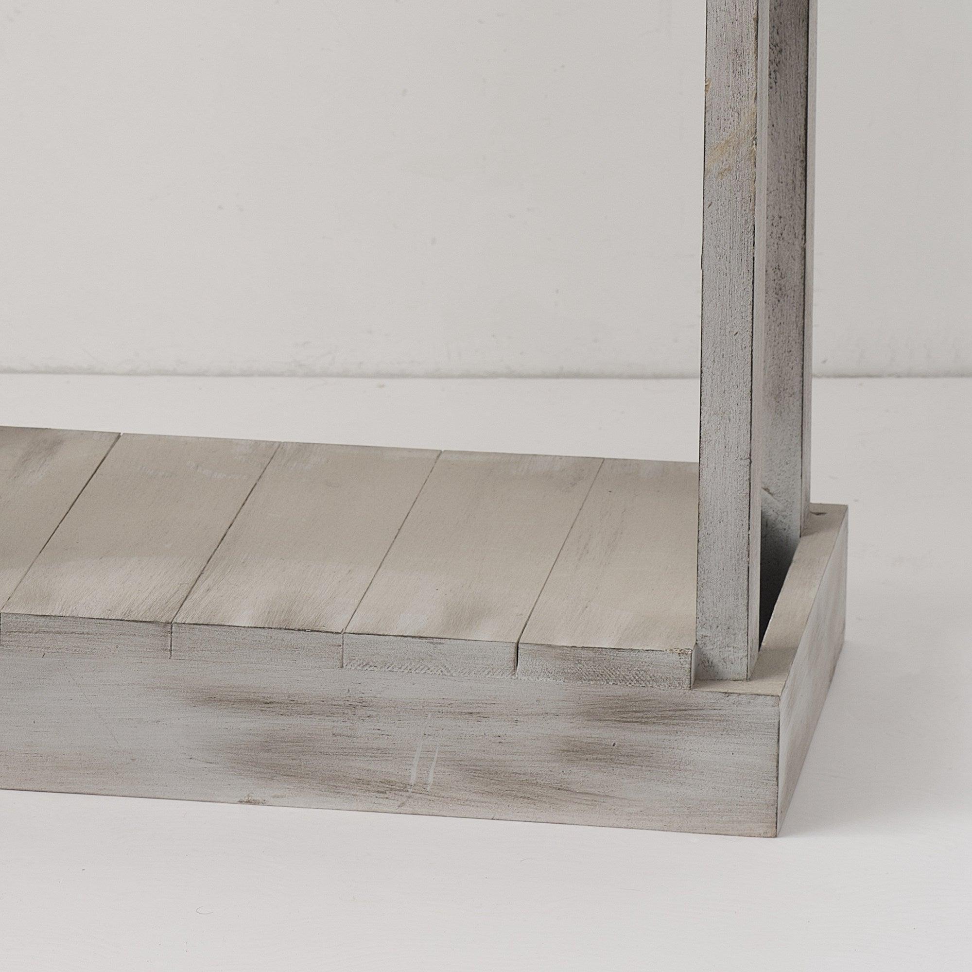 Rustic Wood Square Side Table, Built-In Shelf, Sturdy Accent Storage