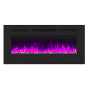 Wall Electric Fireplace with Remote Control and Touch Screen in 13 Flame Colors and Base Lights - ParrotUncle